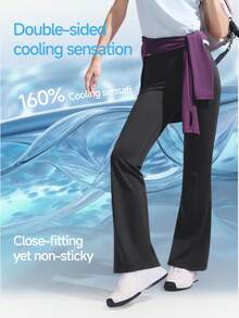 Beneunder Women's High-Elasticity Light-Sculpting Flare-Leg Pants HE008 - Black - View 3