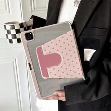 1件粉色波點大花朵360°可旋轉書本式多角度平板保護殼，相容 iPad Air 6/5/4 & 10 (10.9 吋)、iPad Pro 2024、Air M3/A16 2025、 Galaxy Tab S9 FE/S8 Plus/S7/S10、OPPO Pad、 MatePad、Vivo Pad、Honor Pad、 Pad - 彩色 - 查看 3