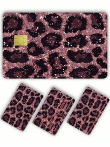 1pc Purple Leopard Print Credit Card Sticker Privacy Protection Card Skin, Realistic Leopard Pattern Birthday Gift PVC Material Anti-Fingerprint Anti-Scratch Wear-Resistant Card Sleeve, Suitable For Men, Women, Couples, Small Chip Card, Bank Card, Credit Card, Transportation Card, Student Campus Card Personalized DIY, Beauty Influencer Style Social Leopard Print Enthusiast Must-Have - Type a - View 4
