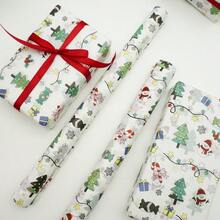 10/30/60 Sheets Cartoon Christmas Tree Colorful Lights Snowman Pattern Wrapping Paper - 50*35cm Gift Wrapping Paper, Suitable For Christmas Gift Decoration, Birthday Gift Wrapping, Bouquet Wrapping, Gift Bag Filler And Party Gifts, Seasonal Wrapping - Multicolor - View 7