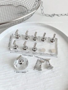 3D Resin Acrylic Rectangular Right-Angle Ripple Base Nail Art Display Stand With Aurora White, Purple, Pink, Champagne, Alloy Gold And White K Finger Holder Practice Tray Set, Korean-Japanese Style Floral Laser DIY For Home, Outdoor, Women, Mom, Sister, Wife, Girlfriend, Wedding, Nail Salon, Beauty Parlor, Valentine's Day - Multicolor - View 36