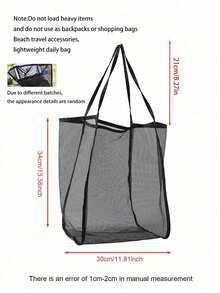 1pc Girls Transparent Mesh Shoulder Bag, Fashionable Large Capacity Tote Bag, Beach Toy Bag, Foldable Beach Tote Bag, For Storing Toys, Shells, Lightweight Mesh Material (Do Not Overload, Cannot Be Used As Backpack Or Shopping Bag). - Standard Model - View 6