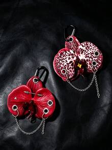 Punk Rivet Faux Phalaenopsis Bag Charm, Sweet Cool Y2K Chain Keychain, Niche Hot Girl Versatile Floral Pendant For Workwear Bag - Multicolor - View 3