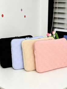 Ins 11/13/15 Inch Laptop Storage Bag, Checkerboard Pattern, Minimalist Elegant And Visually Appealing, Includes Dedicated Tablet Storage Pouch, Suitable For Travel And Business Trips - View 3