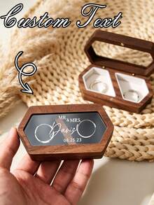 Kotak Cincin Pernikahan Kayu Kustom, Tempat Cincin Dua Slot yang Dipersonalisasi, Kotak Cincin Pertunangan dan Upacara, Hadiah Sempurna untuk Pacar, Baik untuk Ulang Tahun, Pertunangan, atau Pernikahan. - MultiWarna - View 3