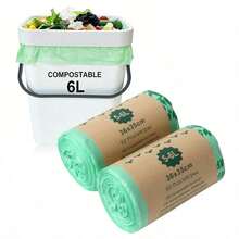 50pcs Corn Starch PLA Compostable Trash Bag Set, Three Sizes Available Flat Garment Bags For Kitchen Household Use, Disposable Bin Liners Suitable For Back To School Dorm Daily Sanitation - A - View 10
