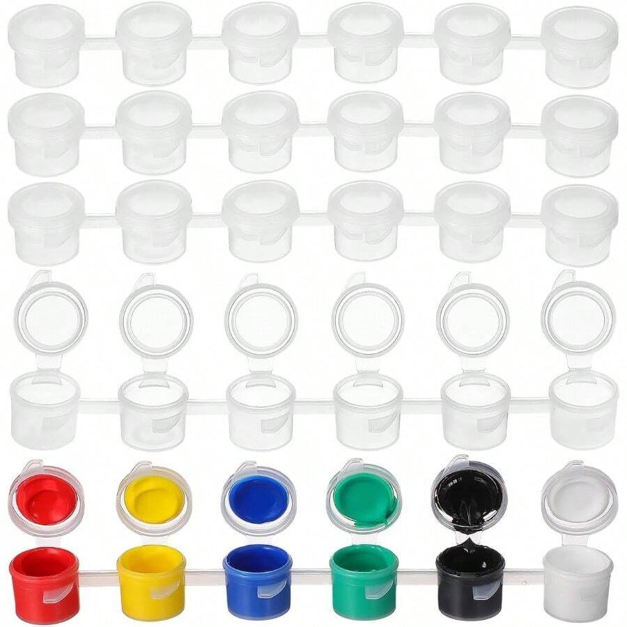 Set Of 5 Miniature Paint Strips Lids For Portable Plastic Paint Containers - C - View 1