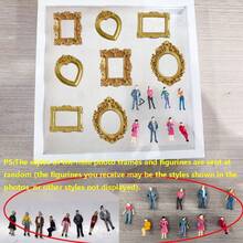 10英吋正方形DIY照片展示盒組件，包含8個金色迷你相框和8個小雕像，適用於桌面裝飾、牆面裝飾以及送給親友的禮物 - 多色 - 查看 8