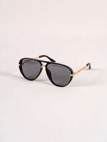 1 Pair Men's Aviator Glasses, Fashionable & Unique High-End Style For Driving, Travel And Outdoor Activities - Multicolor - View 5