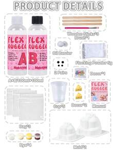 مجموعة DIY يدوية، مجموعة Taba يدوية، مواد قالب صنع المجوهرات DIY، تشمل 200 مل من راتنج السيليكون بنسبة 1:1، أصباغ ملونة ومجموعة أدوات كاملة، يمكن صنع 3 حرف يدوية على شكل هامستر، مناسبة للأعمار 14 سنة فأكثر - تعيين - مشاهدة 3