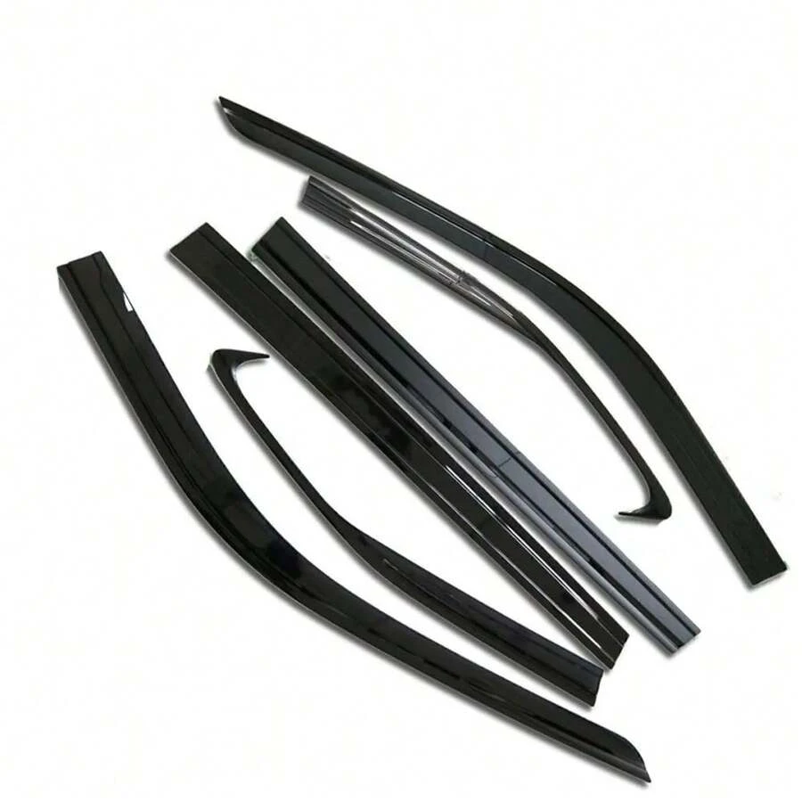 6x For 2020-2024 Highlander Window Visor Vent Rain Guards Wind Deflector - Black - View 1