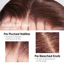 Smilegirl Chocolate Brown 13x4 HD Lace Front Human Hair Wig 26 Inch 250 Density Straight HD Lace Frontal Wigs Human Hair Pre Plucked Hairline 4 Brown Wig - Chocolate Brown - View 10
