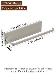 Magnetic Paper Towel Holder, Space-Saving Design, Storage For Paper Towels And Plastic Wrap, Suitable For Refrigerator, Washing Machine And Microwave - Easy To Remove And Install, Home Decor - Multicolor - View 7