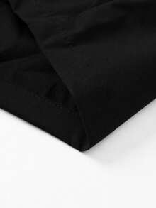Black Multi-Pocket Drawstring Hooded Zip-Up Jacket, Spring/Autumn Outdoor Mountain Style & Urban Street Basic Jacket, Loose Fit Full Zip Hooded Windbreaker Top For Men - Black - View 5