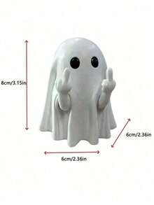 Cute Black And White Ghost Decor, Creative Fashion Halloween Decoration, Enhances Holiday Atmosphere, Suitable For Home, Room, Wedding And Birthday Party Decoration, Ideal Personalized Holiday And Halloween Gift, Christmas Decor - A - View 3