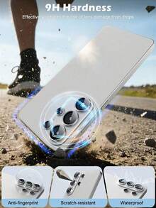 Gorilla Hero 1組相機鏡頭保護貼，相容於 Galaxy S23/S24/S25/S25 Plus/S25 Ultra/Z Flip/Z Fold/Fold 8 Ultra/Fold 8，防碰撞，銀色CD紋理，自動吸附，手機配件 - 銀色 - 查看 3