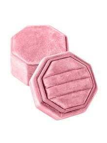 1pc Velvet Ring Box, Hexagonal 3-Slot Ring Box, Suitable For Wedding Ceremony, Can Hold Multiple Rings, White Engagement Wedding Commemorative Box, Wedding Ring Storage Box, Engagement Ring Organizer Box - Multicolor - View 49
