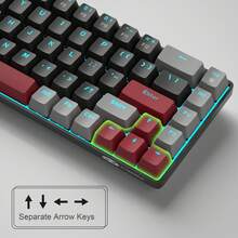 MageGee Box 65% Mechanical Keyboard, Wired Gaming Keyboard With Blue/Red Switch, Type-C, 68 Keys, LED Backlight, Mini Compact Keyboard For Laptop, Windows PC, Gaming - Multicolor - View 10