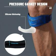 HYL SPORTS 1PC Adjustable Patella Strap, Reflective Fabric With Built-In Thickened Silicone Gasket, Dual-Direction Compression, Fit For Men & Women, For GYM, Basketball, Badminton, Tennis, Cycling And Daily Life - Multicolor - View 7