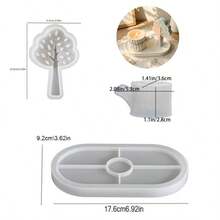 SILIKE LUFEI 3pcs Resin Silicone Mold Tree & Log Storage & Oval Tray Set Decor Mold Suitable For Making Epoxy Resin, Plaster, Candle, Aromatherapy Products, Home Decor Display Silicone Mold - Silicone Mold - View 7