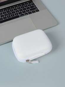 EVA Leather Headphone Bag Data Cable Charging Head USB Flash Drive U-Key Hard Shell Protective Storage Box Shockproof Pressure-Resistant Photo Printer Storage Box PU Leather Candy Color Series Scratch-Resistant Wear-Resistant Small Camera Storage Case Bag - White - View 8
