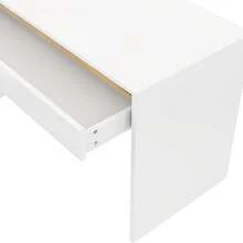 Desk 140x50 Cm With 5 Drawers, White/Oak Effect, Modern Computer Desk With Extra-Large Work Surface, Dressing Table With Storage, Desk For Remote Work, Bedroom And Office - A - View 10