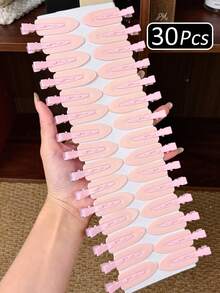 30入女款純色髮夾，極簡風，黑色、粉色，小髮夾，適合休閒日常與戶外穿搭，可愛飾品 - 彩色 - 查看 11