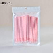 100/200/300/500支 極細眼線卸妝棉棒，睫毛卸妝清潔棒 - 粉紅色 - 查看 11