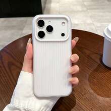 適用於 iPhone 17/17 Pro/17 Pro Max/16/15/14/13/12/11 系列手機殼，1件 Ins 風 2合1 磨砂波浪殼，全包防摔保護手機殼，17 Pro Max Apple 手機殼，時尚防摔全包手機殼 - 白色 - 查看 1
