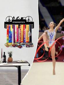1pc Metal Medal Display Rack, Wall Decor Storage Holder For Sports Awards, Suitable For Indoor/Outdoor Display, Perfect Gift For Sports Fans And Champions - Black - View 4