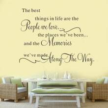 1pc Home Memories & Inspirational Quotes Wall Sticker, Easy Peel Removable Cursive Font PVC Decal, Suitable For Living Room Sofa Background Wall, Bedroom Entryway Wall Decoration - Text Stickers - View 6