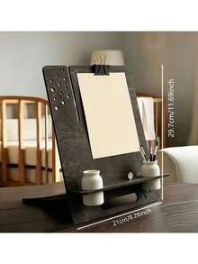 1pc Multifunctional Wooden Desktop Easel Decor, Desktop Drawing Board With Pen Holder And Paint Tray, Suitable For Painting And Reading, Multifunctional Sketching And Tracing Stand With Tool Storage, No Electricity Required (Stand Only) - Multicolor - View 4