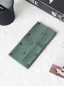 1件裝女款黑色亮面亮片羅紋素色休閒戶外髮箍，時尚百搭日常街頭髮飾 - 彩色 - 查看 10