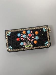Best-Selling Bohemian Style Card Holder With Money Tree, Eye, Peacock, Leaf Patterns, Large Capacity Multi-Function Card Storage Bag, Creative Gift Choice For Best Friends And Yourself - Multicolor - View 13