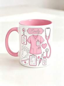 Customized Nurse Mug, Nurse Gift, Nurse Day Gift, Floral Name Mug, Customized Name Mug, Nurse Mug, Customized Gift, Coffee Cup, Gift For Her - Multicolor - View 9