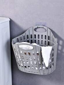 1pc Foldable Laundry Basket With Handles, Collapsible Clothes Storage Organizer, Dirty Laundry Hamper, Space-Saving Fabric Basket, Perfect For Dorm Room, Bedroom, Apartment, Home Organization Solution, Portable Laundry Container - Multicolor - View 6
