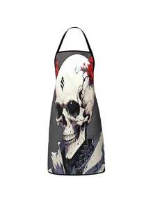 2pcs Men's And Women's Skull Halloween Aprons, Suitable For Daily Kitchen Use, Living Room, Dining Room, Outdoor Barbecue Parties, Festival Decorations, And An Excellent Gift For Others - Multicolor - View 4