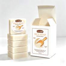 Xà phòng tinh chất gạo YYTCM 5 miếng/gói, chiết xuất gạo dưỡng ẩm dịu nhẹ làm thủ công, bọt kem làm sạch sâu, xà phòng rửa mặt và tắm dùng cho cả nam và nữ, phù hợp làm sạch mặt, tay và cơ thể hàng ngày, 70g/miếng x 5 miếng - Hương gạo - Xem 12