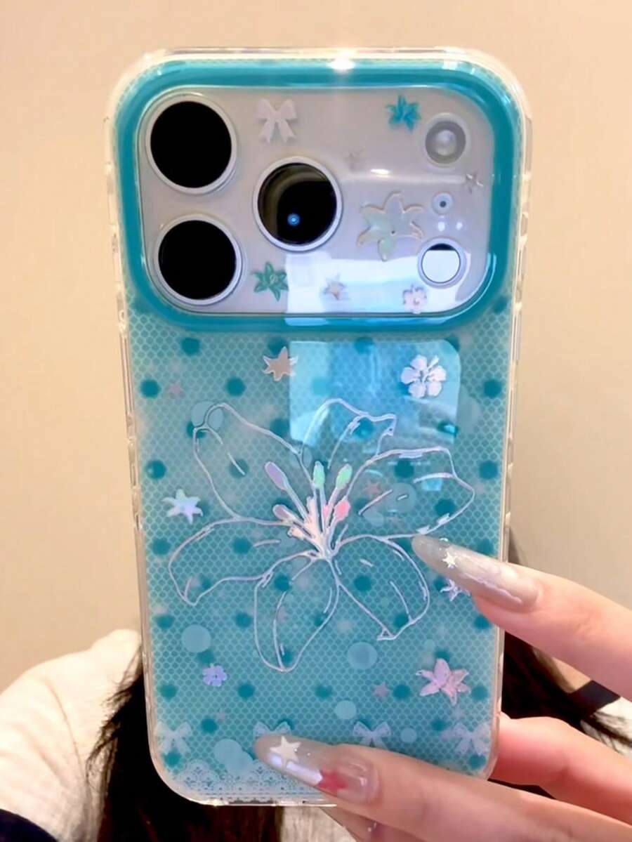 Casing Ponsel Premium Motif Kotak-kotak Rhinestone Merah Muda Ceri, Kompatibel dengan Apple 16/17 Pro Max/ 15 Pro, Pelindung Anti Jatuh untuk Wanita, Desain Baru yang Kreatif - MultiWarna - View 1