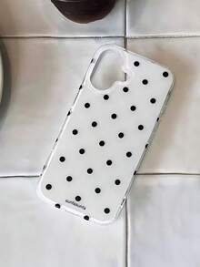 極簡波點薄荷綠軟手機殼，適用於 iPhone 17 16 15 14 13 Pro Max，夏季風格防震輕量手機殼，粉色手機殼 - 白色 - 查看 5