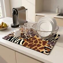 1pc Dish Drying Mat, Coffee Machine Mat, Tabletop Protector Mat, Kitchen Heat-Resistant Placemat, Kitchen Gadget Suitable For Various Home Scenarios, Practical Kitchen & Bathroom Multi-Purpose Absorbent Drying Mat, Room Tabletop Protector, Holiday Gift, Kitchen Decor - XYLSD-765 - View 2