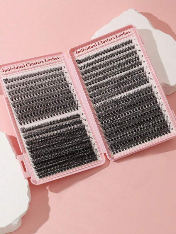 9-16mm Mixed Eyelash Extensions 32 Rows 640 Tufts Waterproof Mink Fur 3D Voluminous Curly Dense Fit Long-Lasting DIY Self-Application Eyelashes Suitable For Light And Heavy Makeup Portable For Daily Wear Or Parties And All Occasions