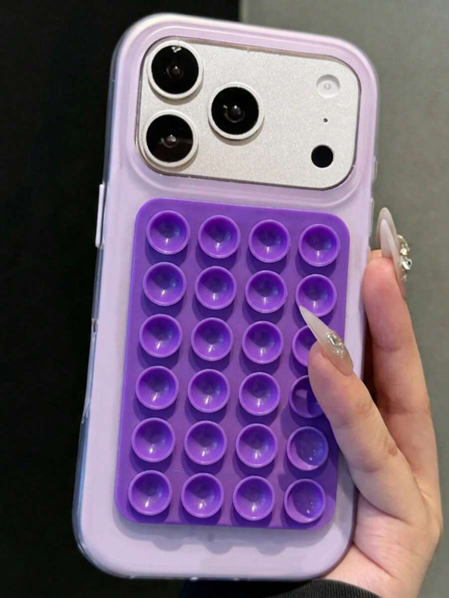 Luxury Suction Phone Case IMD Phone Case Compatible With IPhone 17ProMax 17Pro 17 16ProMax 16Pro 16 15 Strong Adsorption Multi-Function Protective Case - Purple - View 1