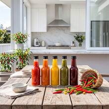 10pcs/16pcs 5oz Hot Sauce Bottles, Plastic Bottles With Leak-Proof Black Caps, 150ml Empty Bottles, Suitable For Hot Sauce, Home Bottling, Ketchup, Honey, Salad Dressing, Marinade, Perfect For Kitchen, Suitable For Christmas, Birthday, Wedding, Holiday, Gift - Clear - View 8