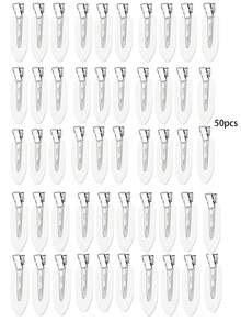 50pcs Anti-Bend Hair Clips, No-Trace Hair Clips, Crocodile Flat Hair Clips, Suitable For Hairstyle Design And Makeup, Claw Clips, Hair Clips, Hair Accessories - White - View 6