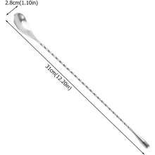 Long Handle Mixing Spoon, Stainless Steel, 12 Inch, Professional Teardrop Design - View 4