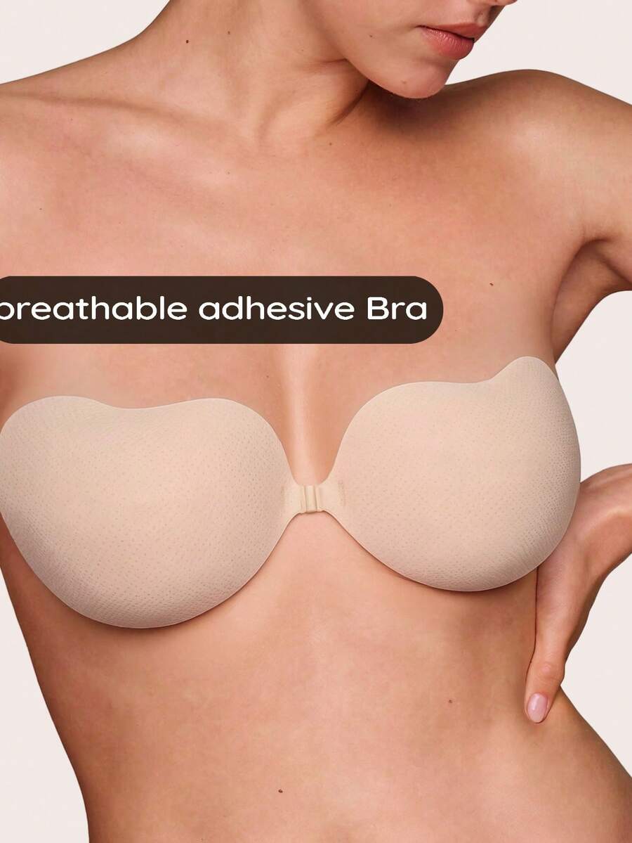 Lignisse Women Sticky Bra Invisible Adhesive Bra Strapless Backless Push Up Breast Lift Bra Reusable Nipple Cover Seamless Bra For Wedding Dress Party - Multicolor - View 1