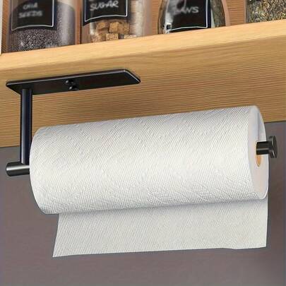 Soporte de papel de cocina montado en la pared y soporte de papel higiénico para el baño, adecuado para rollos de papel, perfecto para baño, cocina, hotel y casa de huéspedes. Decoración de baño, esencial para dormitorio universitario.
