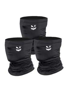 Balaclava Unissex Multicolorida com Estampa de Letra "Smile" Estilo Graffiti Punk, Máscara Facial Completa, Adequada para Ciclismo, Esqui, Caminhada, Pesca e Outros Esportes ao Ar Livre, À Prova de Vento, Melhor Presente de Natal e Halloween - Multicolorido 1 - Visão 2