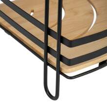 Reina Bamboo Three Tier Bath Tower, Black And Bamboo 13.25x27.50in - Default - View 3